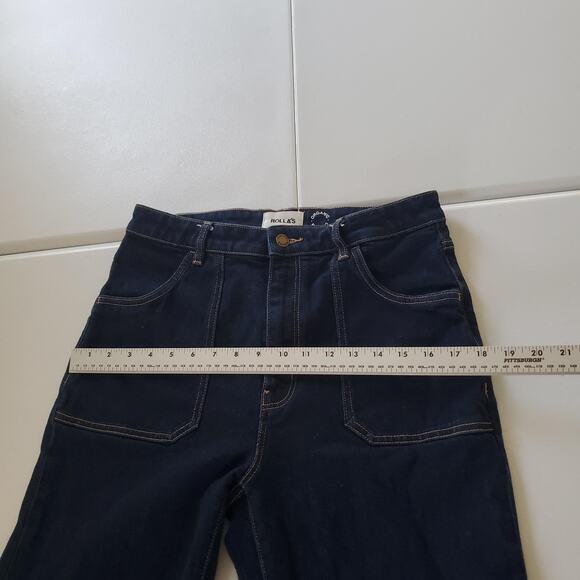Rolla's Jeans Womens 32 Blue Denim Eastcoast Flare High Rise Organic Cotton - Picture 9 of 12